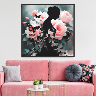 Ballerina Emerging Butterflies Mooie Bloemen Canvas Afdruk