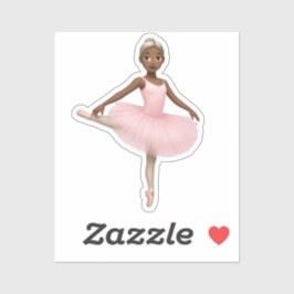 Ballerina emoji in roze tutu sticker