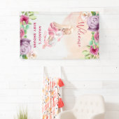 Ballerina en Baby Unicorn en Flowers Banner (Insitu)