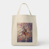Ballerina en Butterflies Paars Gold Tote Bag (Achterkant)