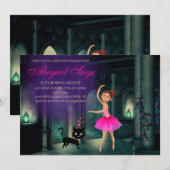 Ballerina en Cat Ballet Dance Birthday betoveren Kaart (Voorkant / Achterkant)