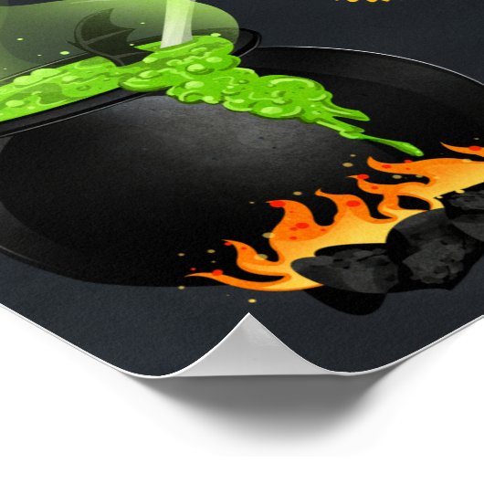 Ballerina en Cauldron Ballet Halloween Full Moon Poster (Hoek)