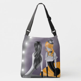 Ballerina en danseres kunstwerk geel crossbody tas