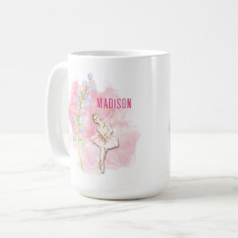 Ballerina en Lily van de Valley Floral op Roze Koffiemok