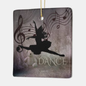 Ballerina en Muzieknoten Ballet Keramisch Ornament (Links)