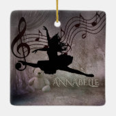 Ballerina en Muzieknoten Ballet Keramisch Ornament (Achterkant)