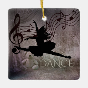  Ballerina en Muzieknoten Ballet Keramisch Ornament