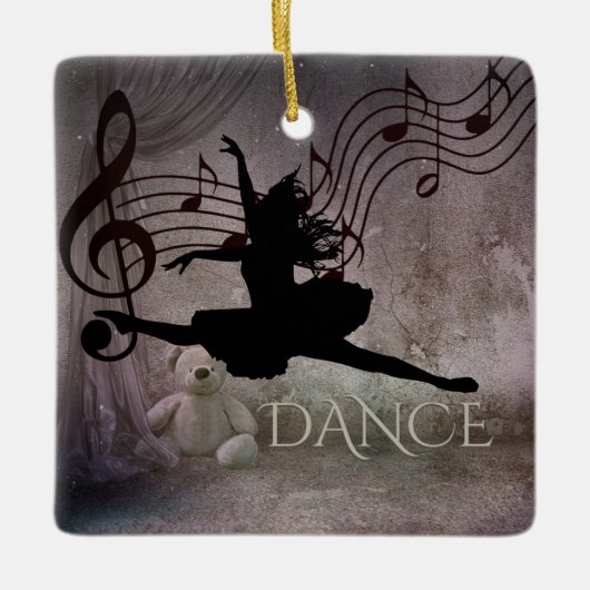 Ballerina en Muzieknoten Ballet Keramisch Ornament (Voorkant)