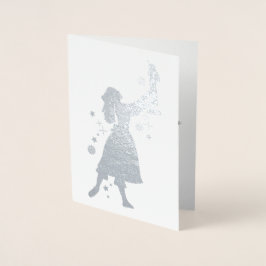 Ballerina en notenkraker dansen in de sneeuw folie kaarten