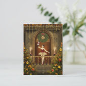 Ballerina en Nutcracker Digital Art Briefkaart (Staand voorkant)