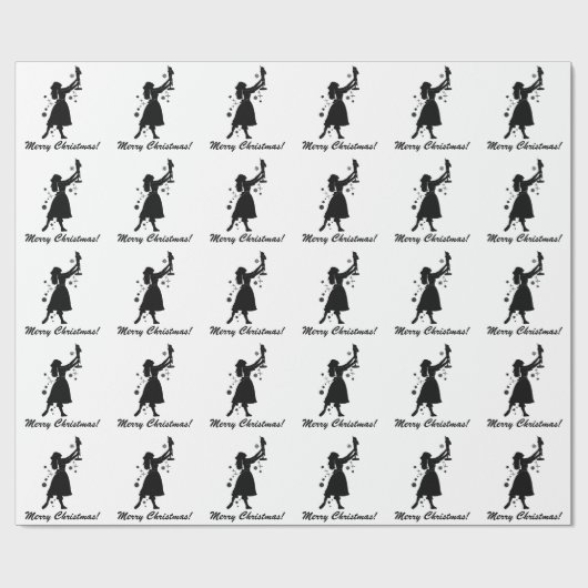 Ballerina en Nutcracker Merry kerstwrapping  Cadeaupapier (Vlak)