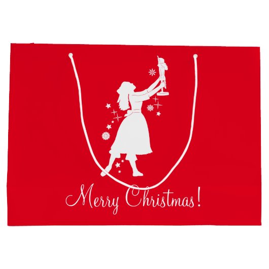 Ballerina en Nutcracker met Kerstmis Groot Cadeauzakje (Achterkant)