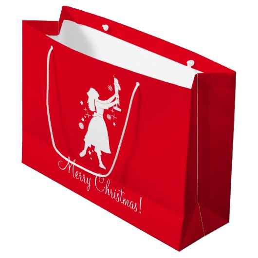 Ballerina en Nutcracker met Kerstmis Groot Cadeauzakje (Voorkant Gekanteld)