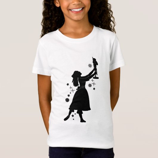 Ballerina en Nutcracker met Kerstmis T-shirt (Voorkant)