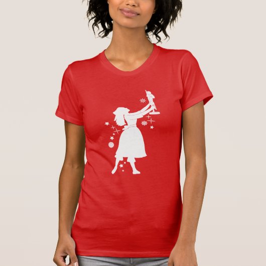 Ballerina en Nutcracker met Kerstmis T-shirt (Voorkant)