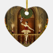 Ballerina en Nutcracker-Ornament voor kerstmis Keramisch Ornament (Voorkant)