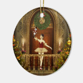 Ballerina en Nutkraker Ceramic Holiday Ornament (Links)