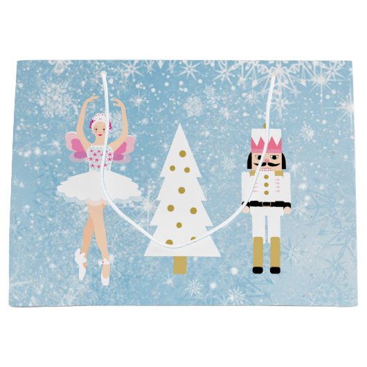 Ballerina en Nutkraker kerstcadeautas Large Cadeautasje (Voorkant)