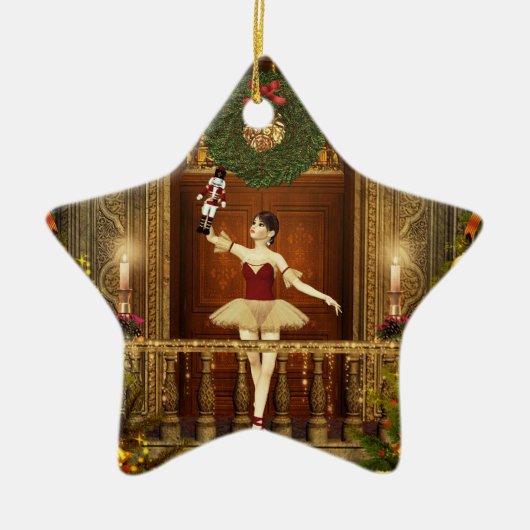Ballerina en Nutkraker kerststerren Ornament (Voorkant)