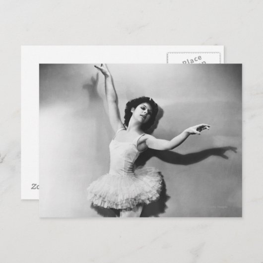 Ballerina en pointe B&W Briefkaart (Voorkant / Achterkant)