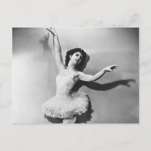Ballerina en pointe B&W Briefkaart (Voorkant)