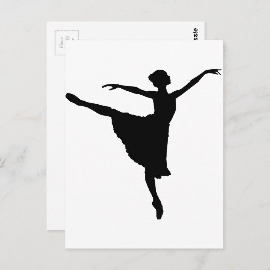 BALLERINA En Pointe (Ballet Dancer silhouette) ~.p Briefkaart (Voorkant / Achterkant)