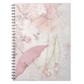 Ballerina en Pointe Pink Parasol Floral Notitieboek (Voorkant)