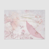 Ballerina en Pointe Pink Parasol Floral Tissuepapier (Voorkant)