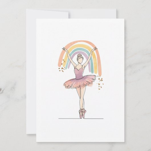 ballerina en regenboog kaart (Voorkant)