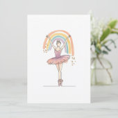 ballerina en regenboog kaart (Staand voorkant)