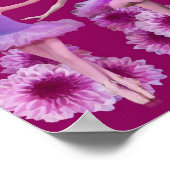 Ballerina en Roze Mums Poster (Hoek)