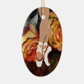 Ballerina en Rozen En Pointe Ballet Kerstmis Keramisch Ornament (Rechts)