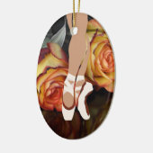 Ballerina en Rozen En Pointe Ballet Kerstmis Keramisch Ornament (Links)