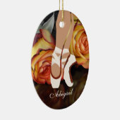 Ballerina en Rozen En Pointe Ballet Kerstmis Keramisch Ornament (Rechts)