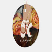 Ballerina en Rozen En Pointe Ballet Kerstmis Keramisch Ornament (Links)
