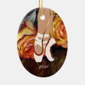 Ballerina en Rozen En Pointe Ballet Kerstmis Keramisch Ornament (Achterkant)