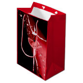Ballerina en Rozen Ruby Medium Cadeauzakje (Voorkant Gekanteld)