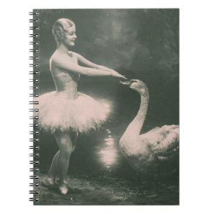 Ballerina en Zwaan Faux Vintage Fotografie Notitieboek
