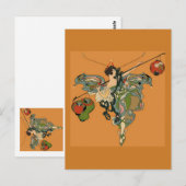 Ballerina Faerie met lantaarns Briefkaart (Voorkant / Achterkant)