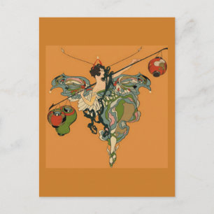 Ballerina Faerie met lantaarns Briefkaart