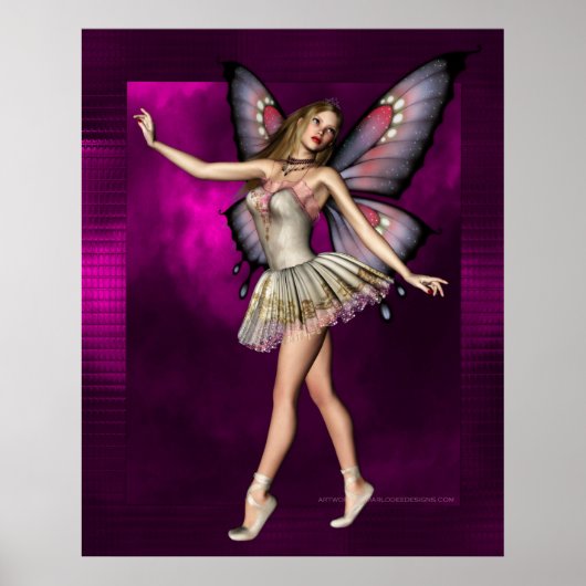 Ballerina Fairy Artwork D1 Poster Afdrukken (Voorkant)