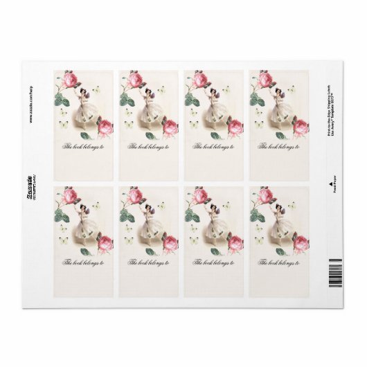 Ballerina Fairy Bookplaat Etiket (Full Sheet)