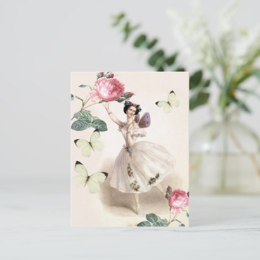 Ballerina Fairy Briefkaart (Staand voorkant)