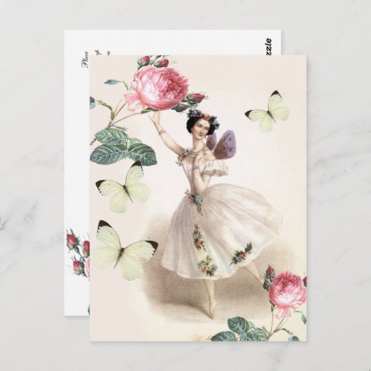 Ballerina Fairy Briefkaart (Voorkant / Achterkant)