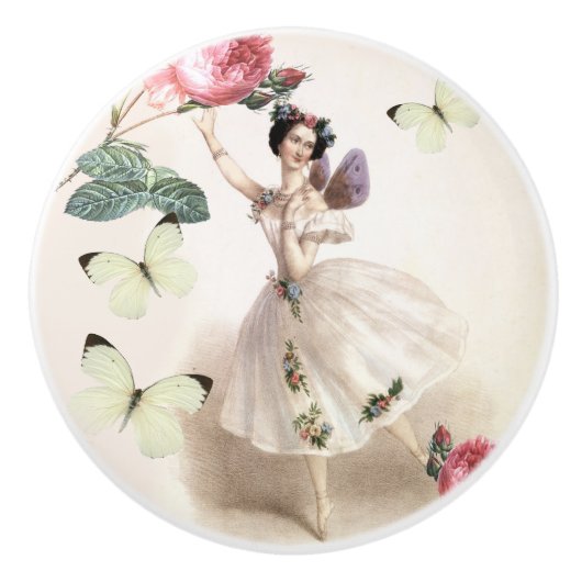 Ballerina Fairy Keramische Trek Knop (Voorkant)