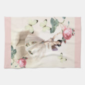 Ballerina Fairy met roze grenzen Theedoek (Horizontaal)