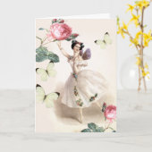 Ballerina Fairy Verjaardag Kaart (Gele Bloem)