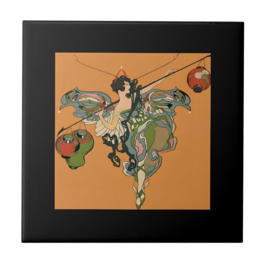 Ballerina Fee Met Lantaarns Tegeltje (Voorkant)