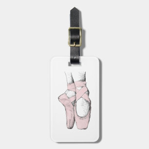 Ballerina Feet on Pointe #1 Lt Roze Bagagelabel