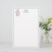 Ballerina Feet on Pointe #1 Lt Roze Briefpapier (Staand voorkant)